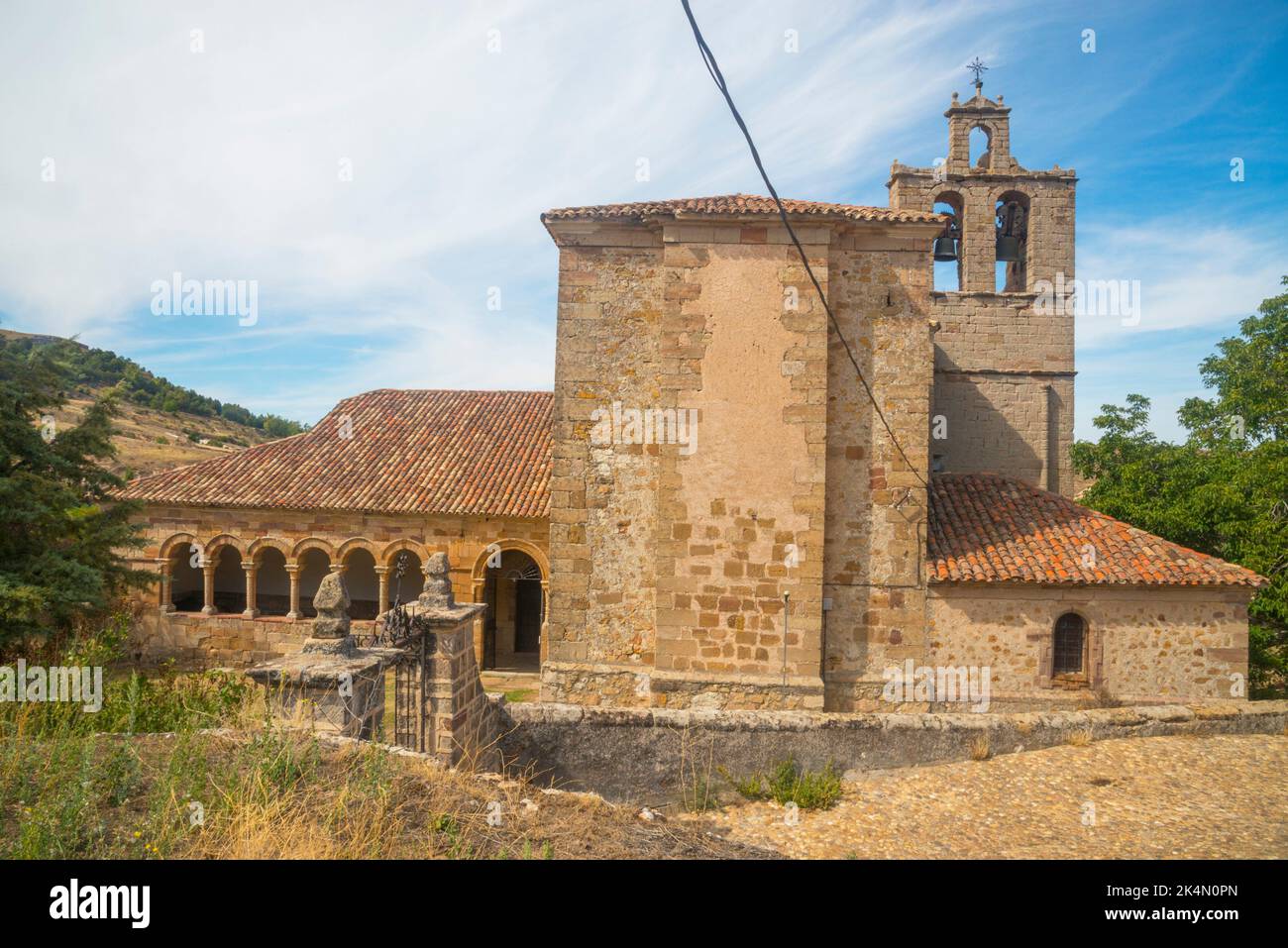 Facade of San Bartolome church. Atienza, Guadalajara province, Castilla La Mancha, Spain. Stock Photo