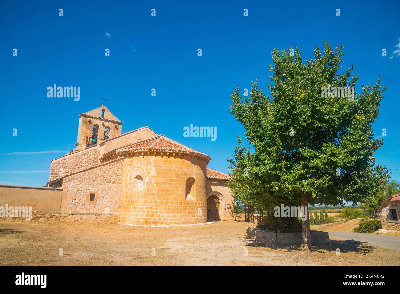 Romanesque church. Barahona de Fresno, Segovia province, Castilla Leon, Spain. Stock Photo