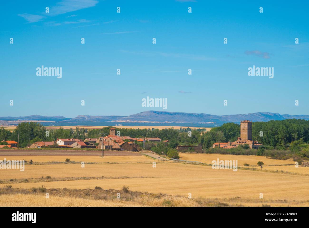 Overview. Aldealseñor, Soria province, Castilla Leon, Spain. Stock Photo