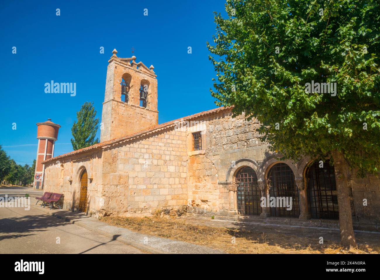 Facade of Virgen del Egido church. Fuentemizarra, Segovia province, Castilla Leon, Spain. Stock Photo
