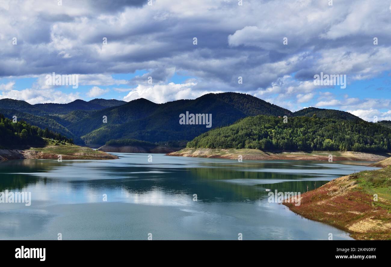 Zaovine Lake in National Park Tara, Serbia Stock Photo