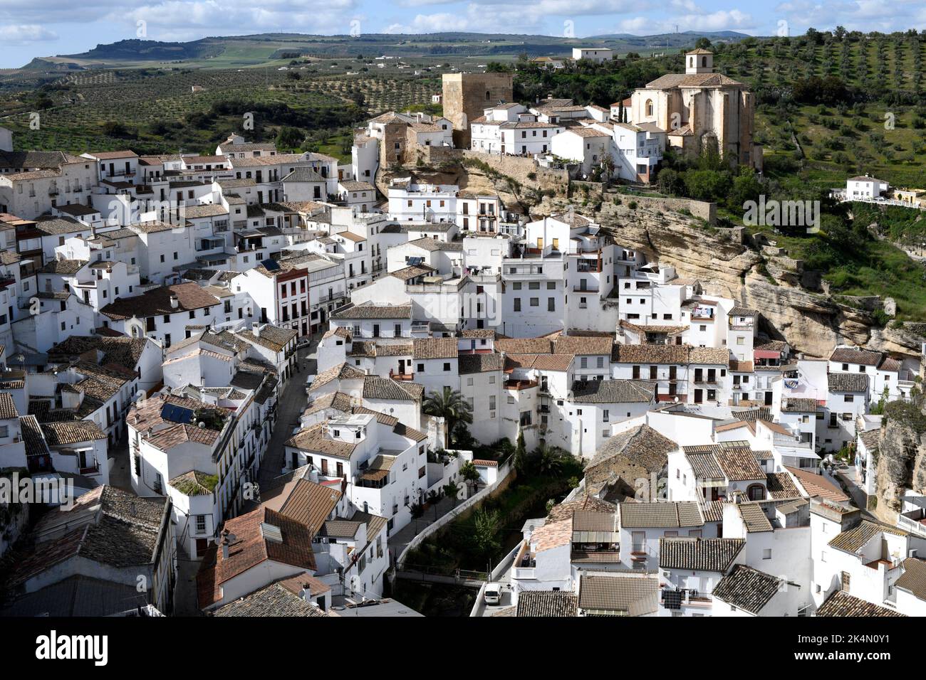 Setenil de las Bodegas, Ruta de los Pueblos Blancos. Cadiz, Andalucia, Spain. Stock Photo