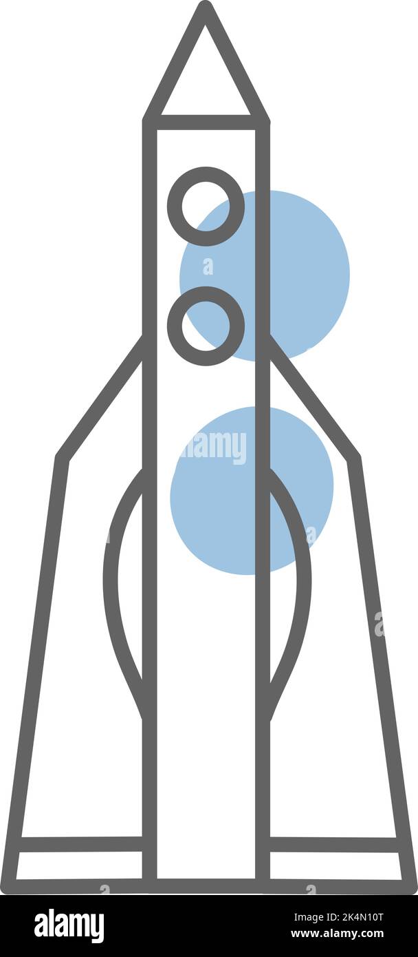 Flying space rocket, illustration, vector on a white background. Stock Vector