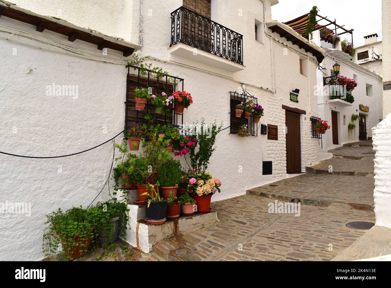 Capileira, tipical street. La Alpujarra, Granada, Andalusia, Spain. Stock Photo