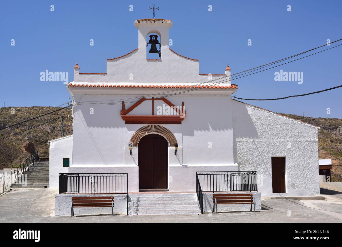 Gorafe, parish church oh the Assumption. Granada, Andalusia, Spain. Stock Photo