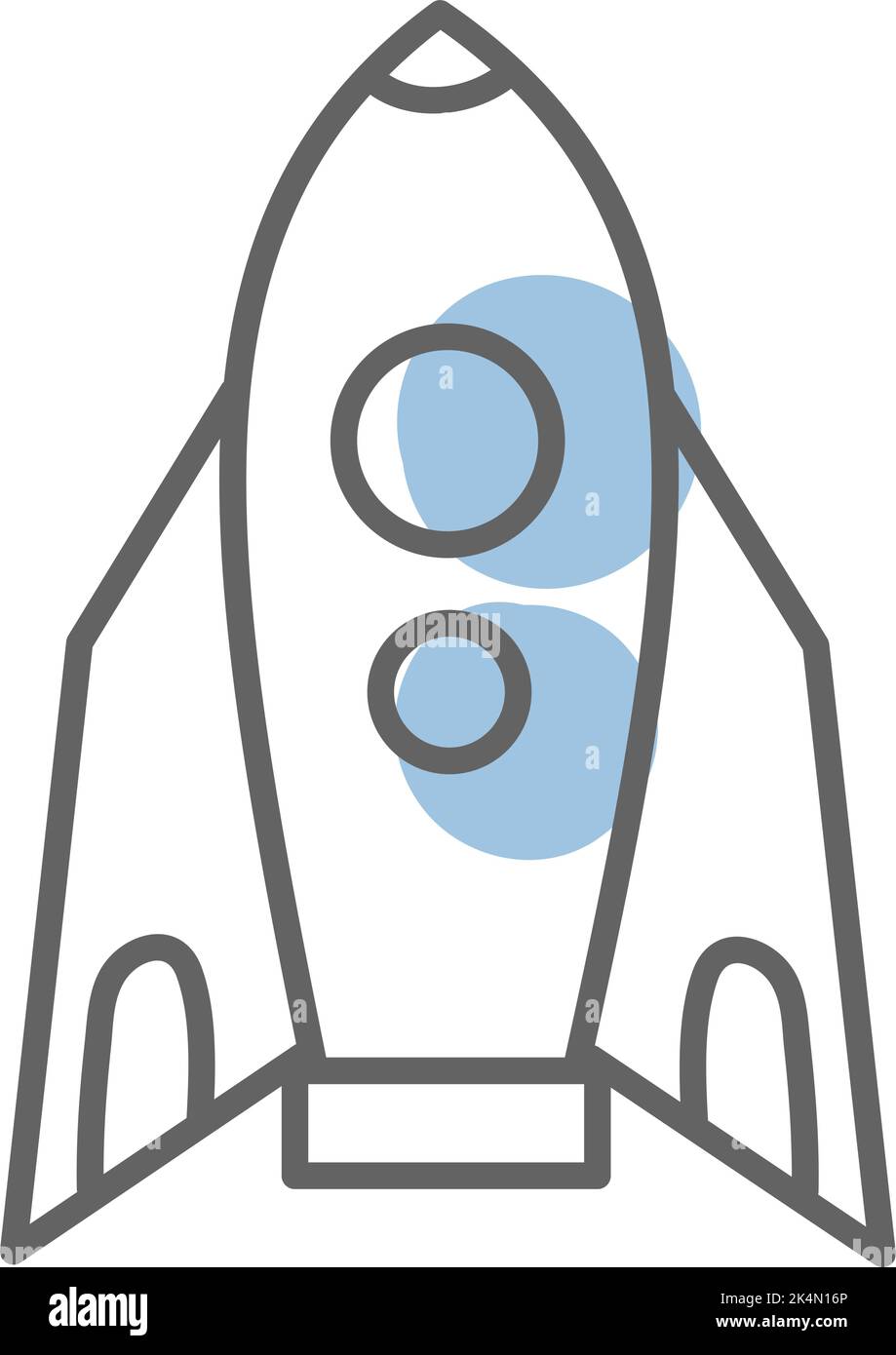 Blue rocket, illustration, vector on a white background Stock Vector ...