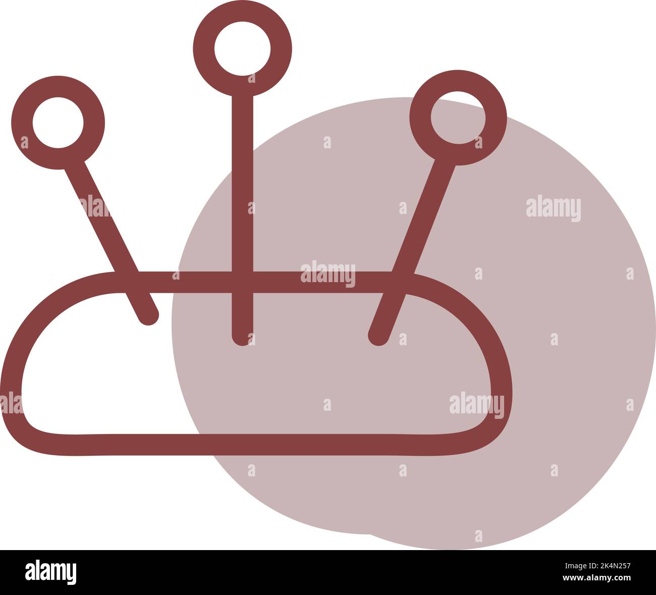 Needle pillow, illustration, vector on a white background. Stock Vector