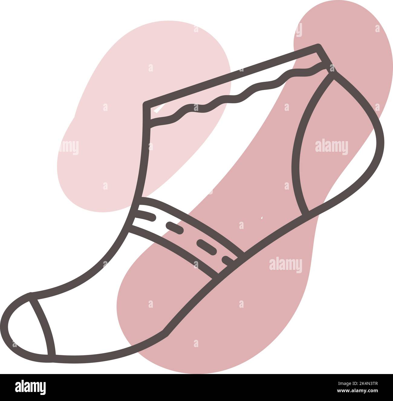 Summer sock, illustration, vector on a white background. Stock Vector