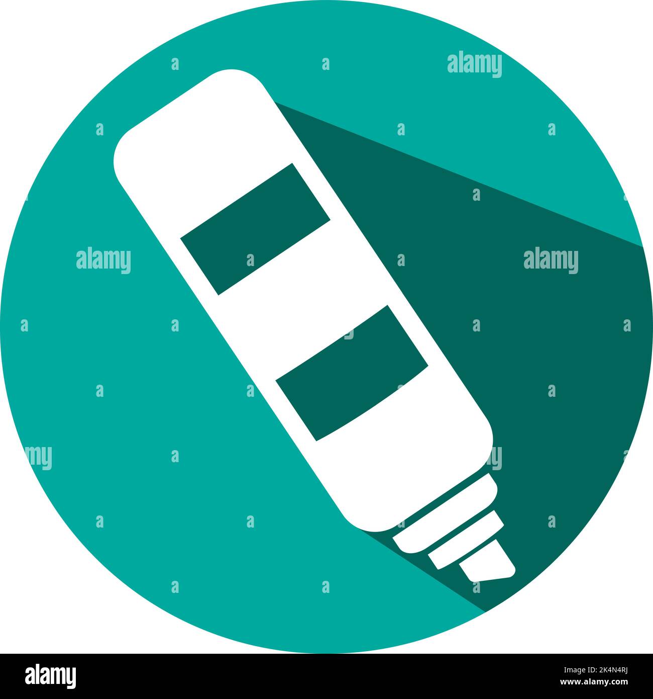 Stationery marker, illustration, vector on a white background. Stock Vector