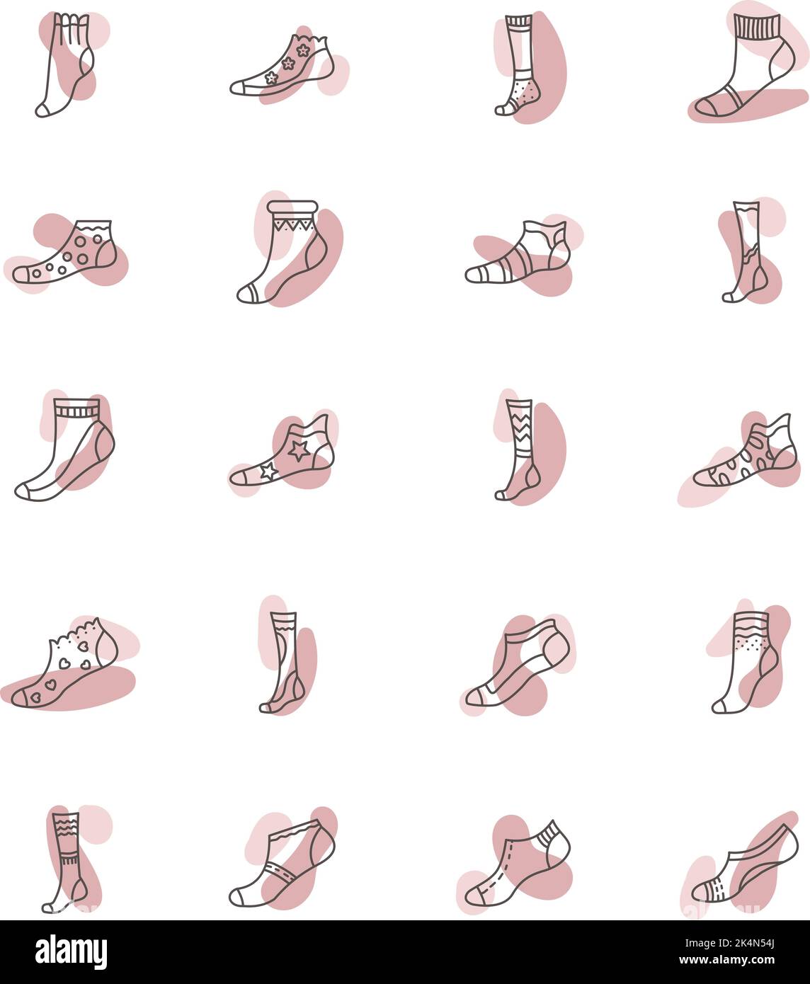 Socks icon pack, illustration, vector on a white background Stock ...