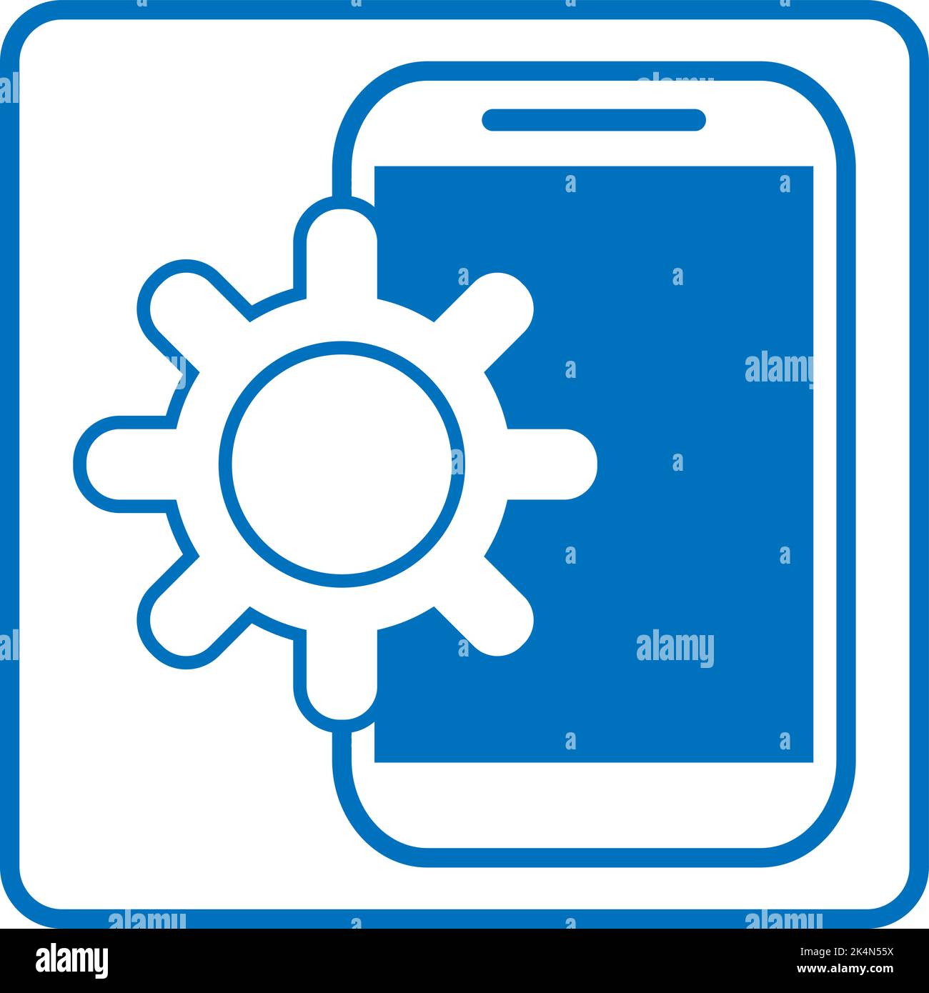 Development mobile settings, illustration, vector on a white background. Stock Vector