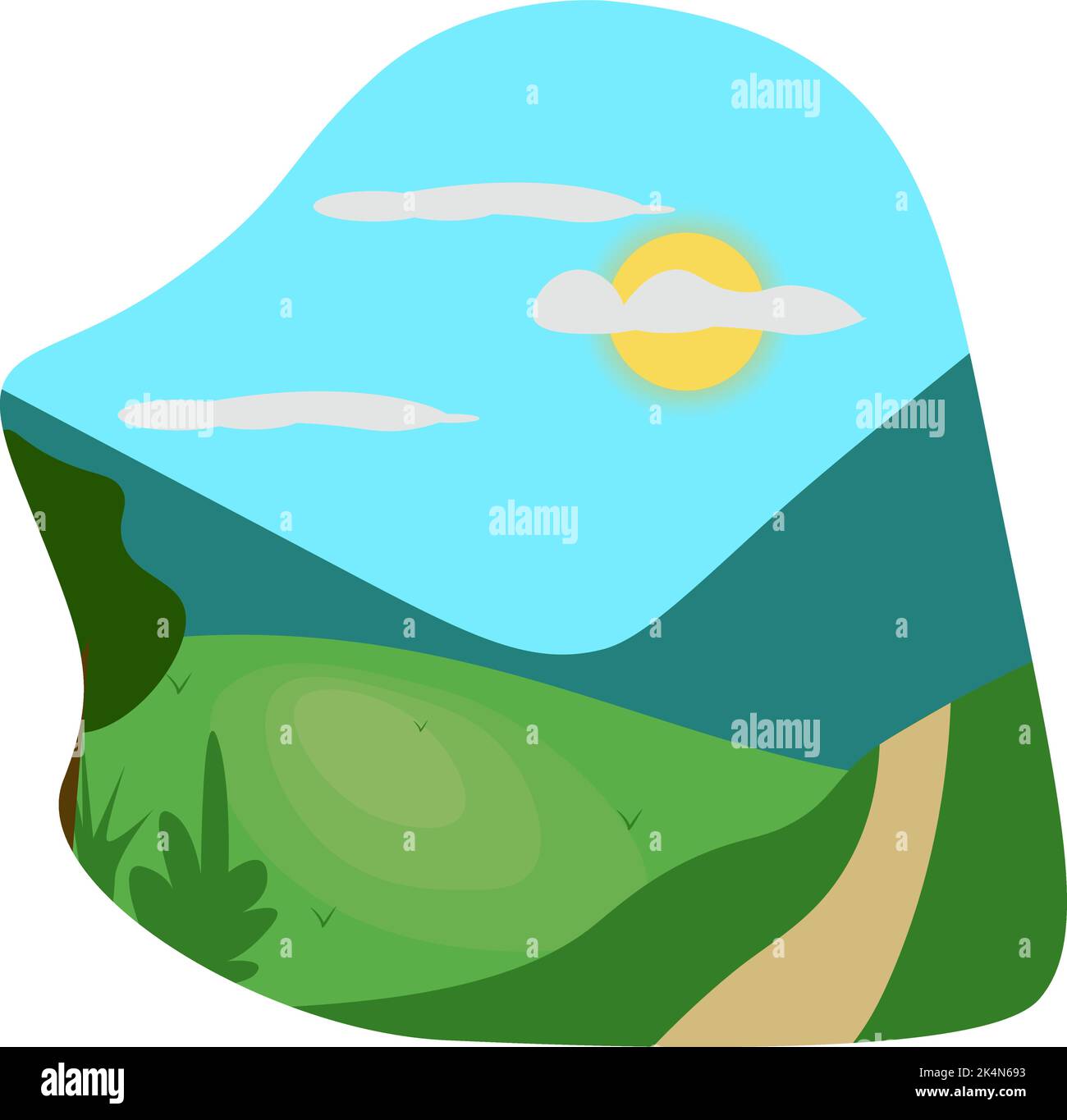 Beautiful nature, illustration, vector on a white background. Stock Vector