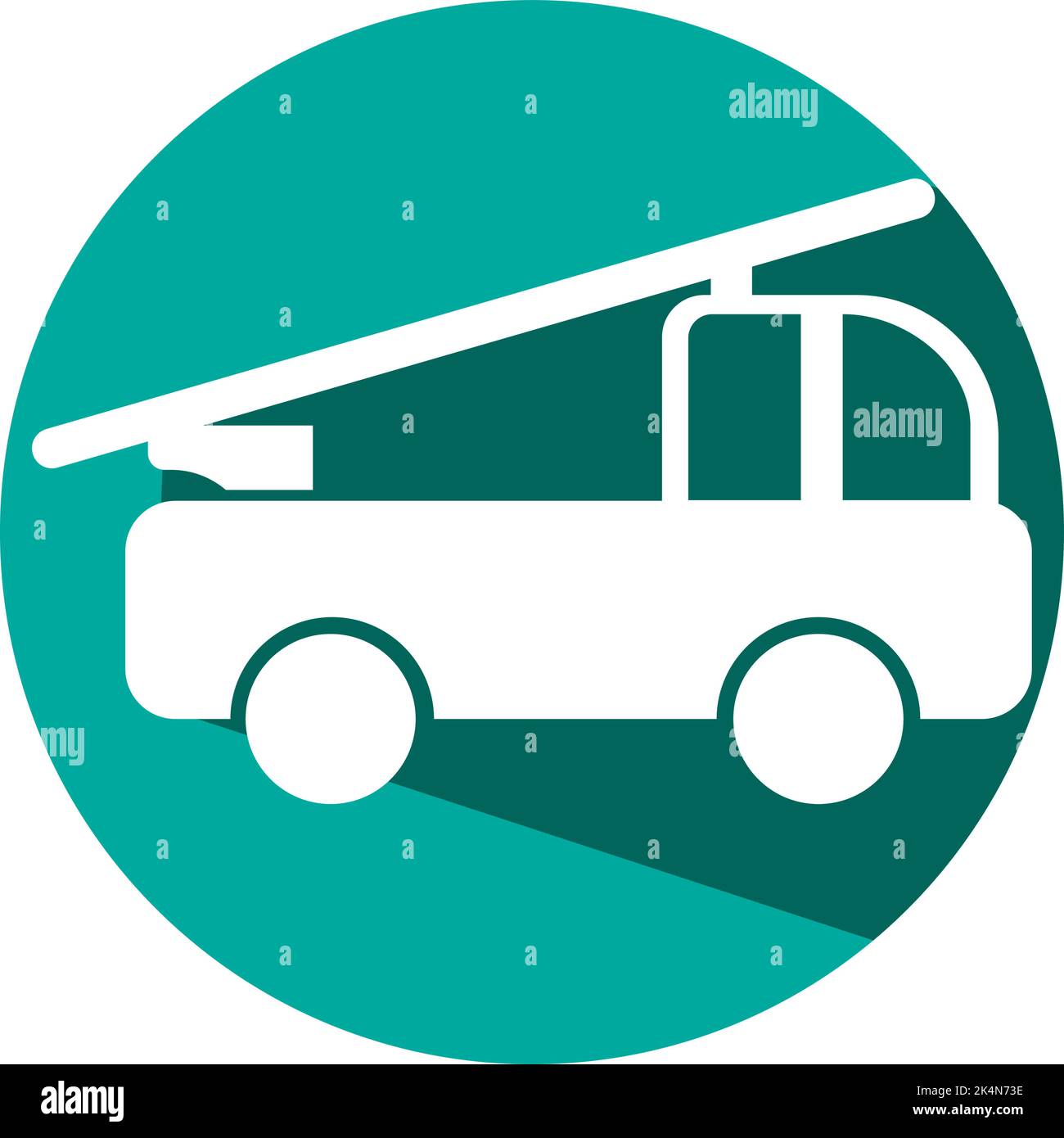 Fire truck, illustration, vector on a white background. Stock Vector