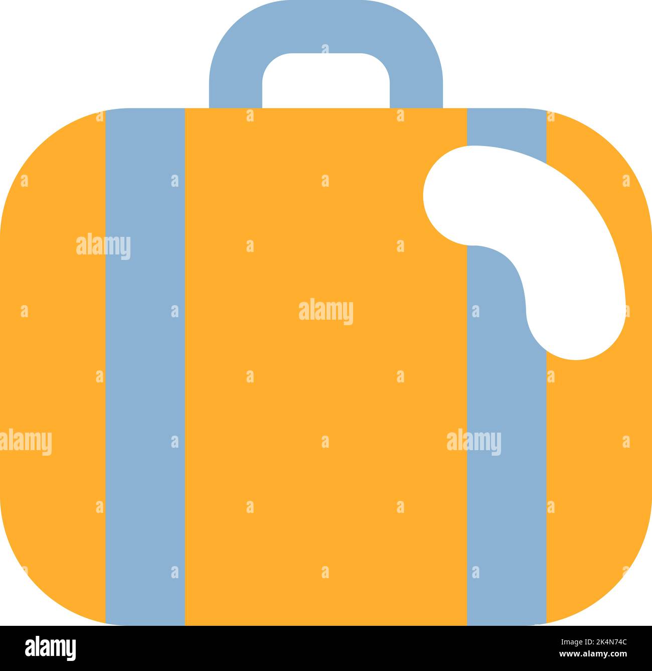 Yellow travel suitcase, illustration, vector on a white background. Stock Vector