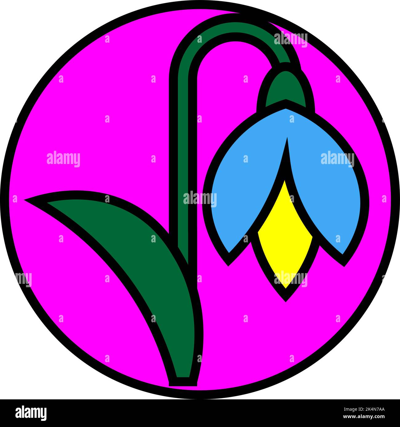 SDpring snowdrop flower, illustration, vector on a white background. Stock Vector