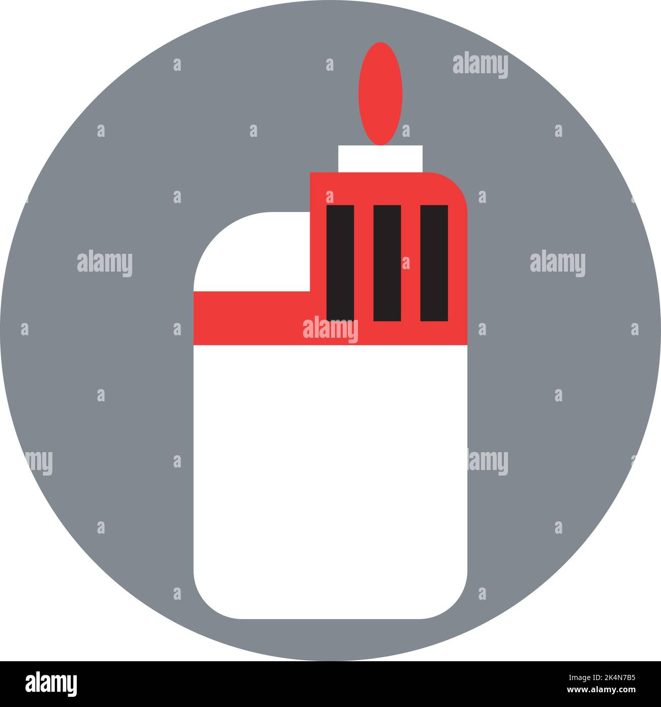 Smoking lighter, illustration, vector on a white background. Stock Vector