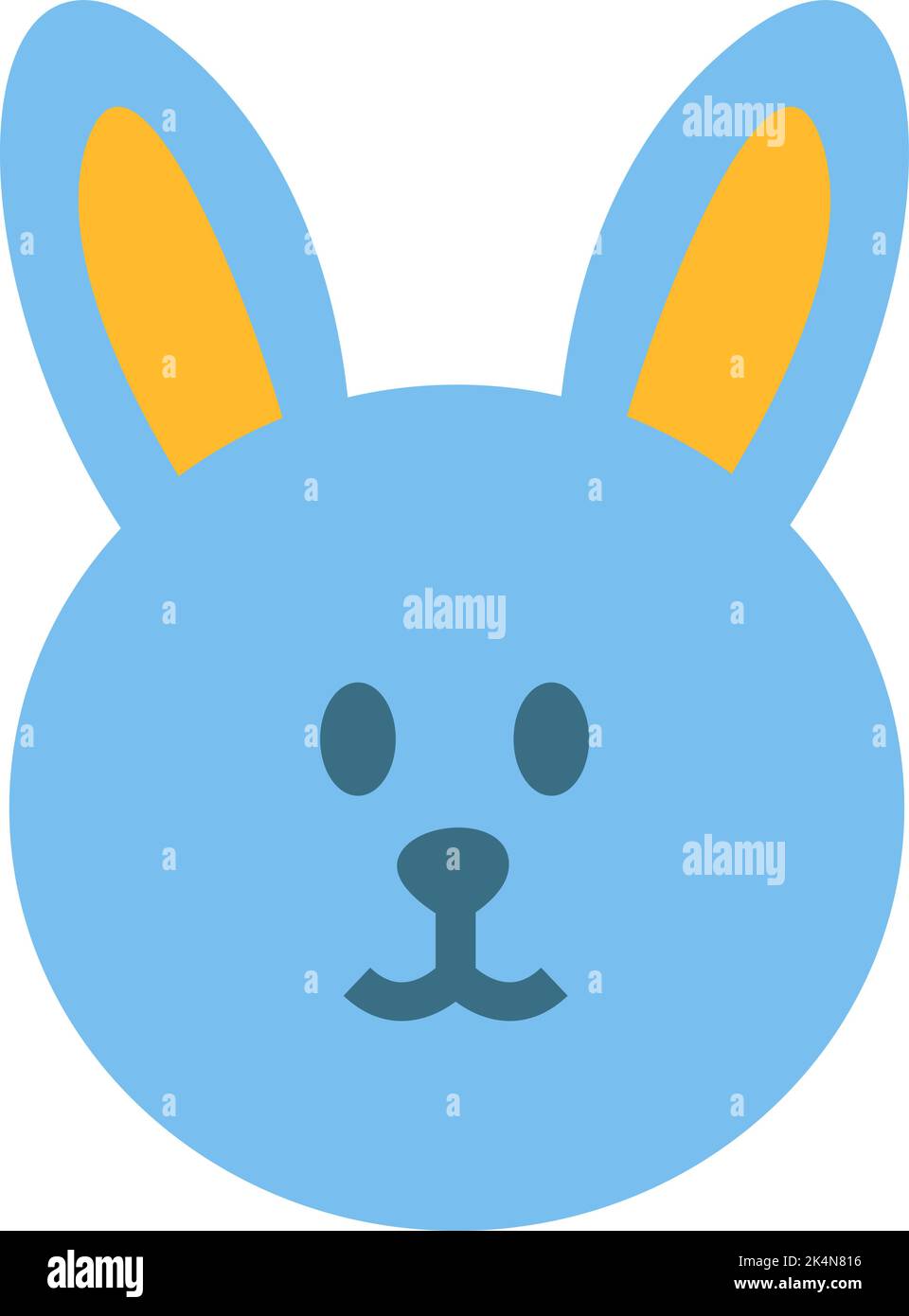 Blue bunny toy, illustration, vector on a white background. Stock Vector