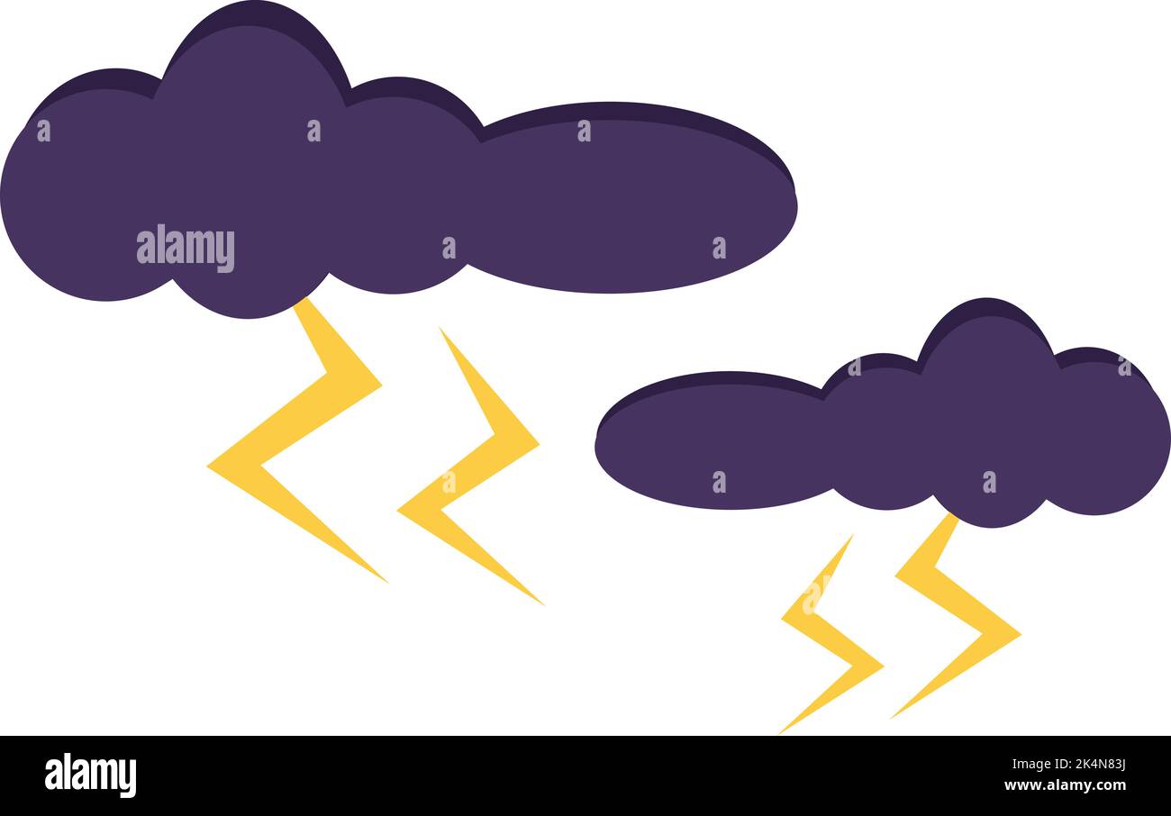 Cartoon lightning bolt cloud hi-res stock photography and images - Alamy