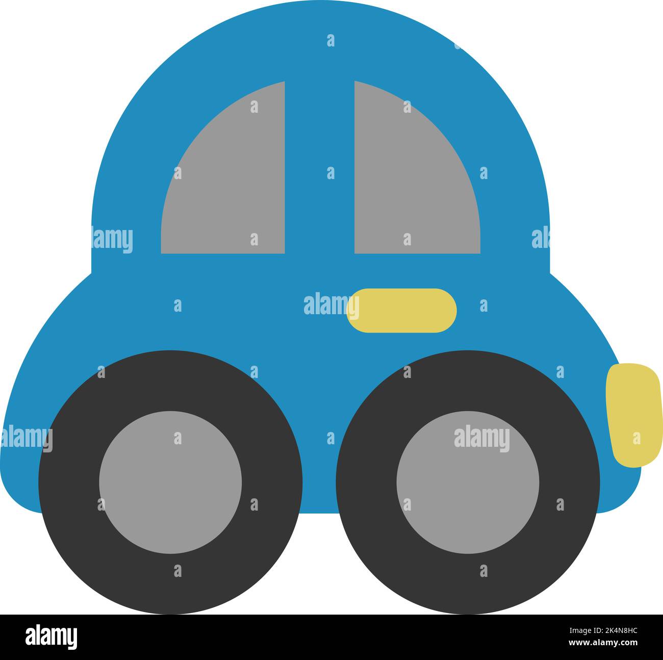 Small blue transport car, illustration, vector on a white background. Stock Vector