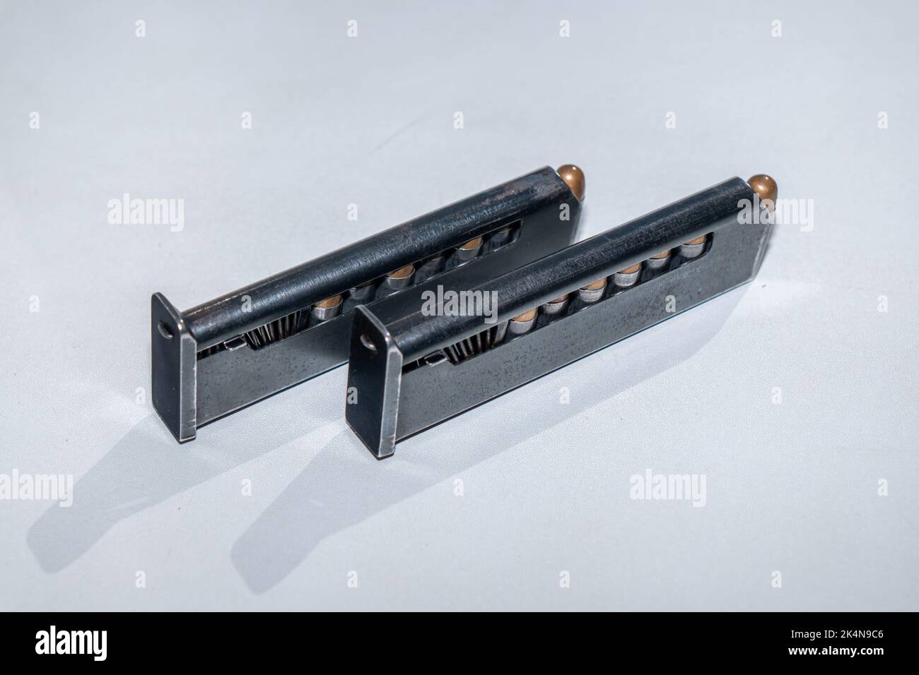 two clips with cartridges for a 9mm makarov pistol Stock Photo Alamy