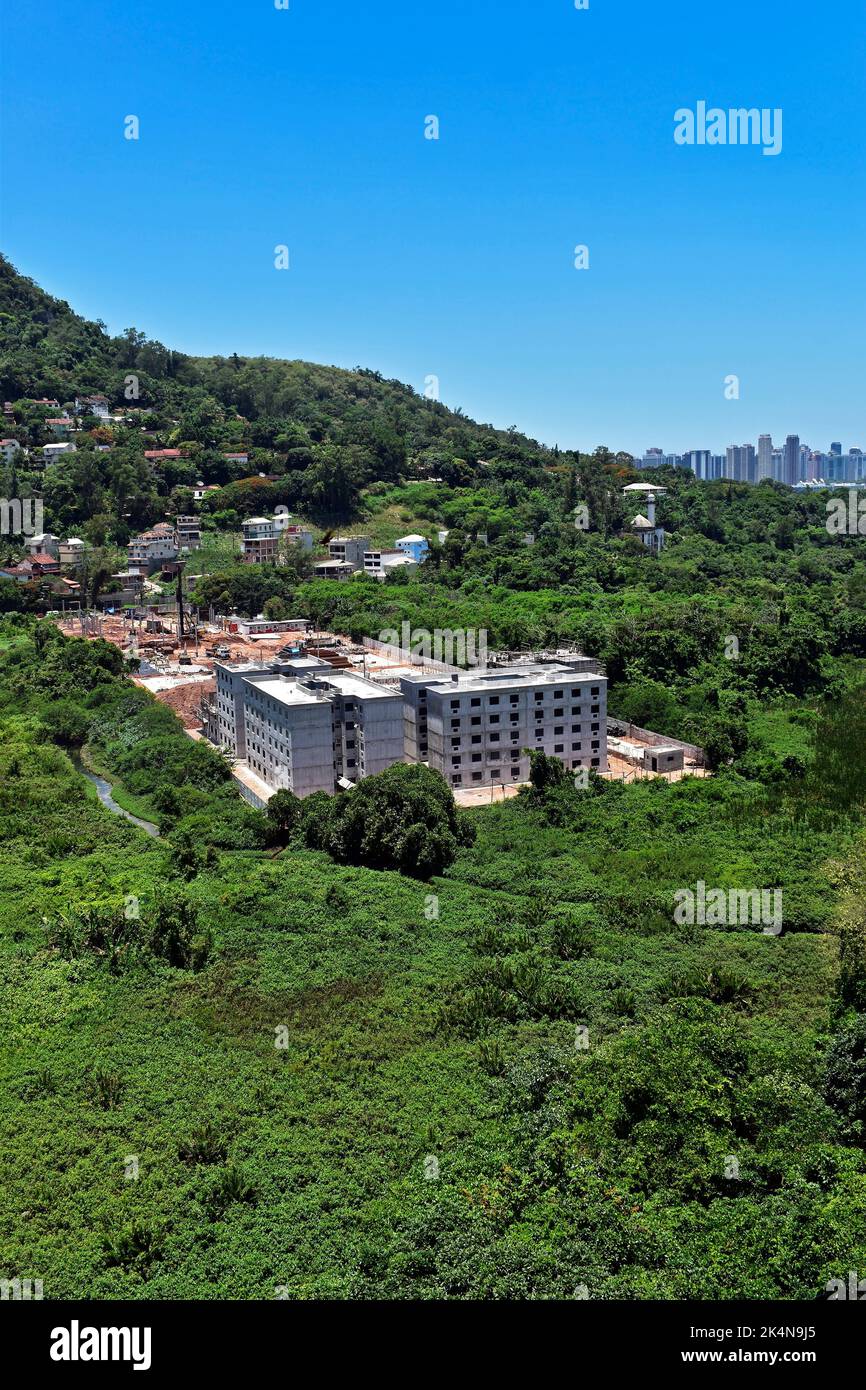 Construction of popular apartment condominium in Itanhanga neighborhood, Rio Stock Photo