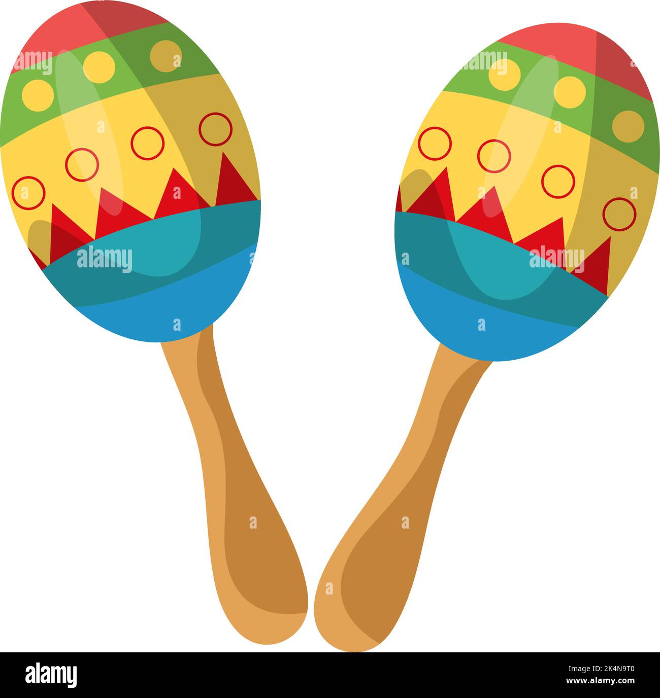 Latin maracas, illustration, vector on a white background Stock Vector