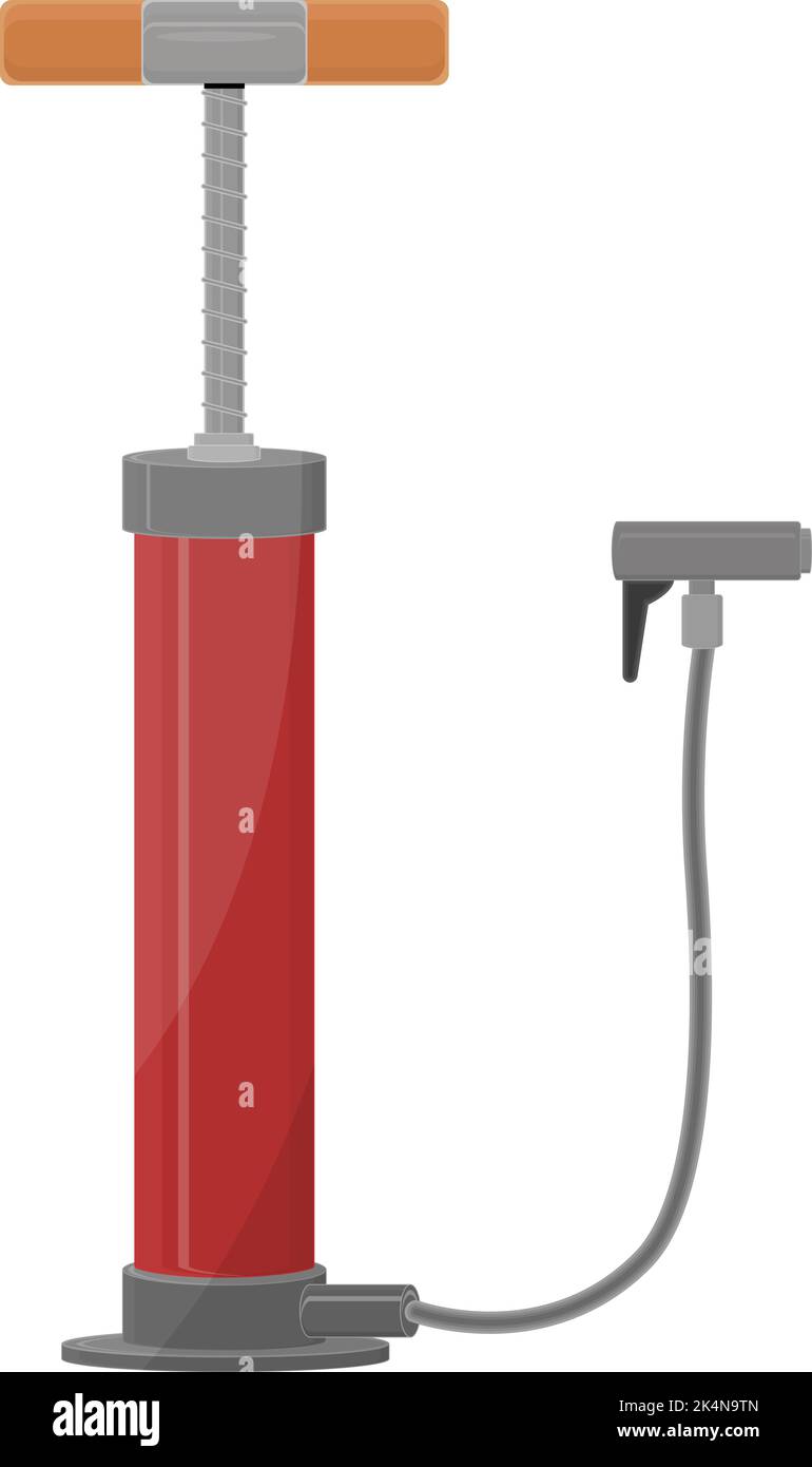 Bike air pump, illustration, vector on a white background. Stock Vector