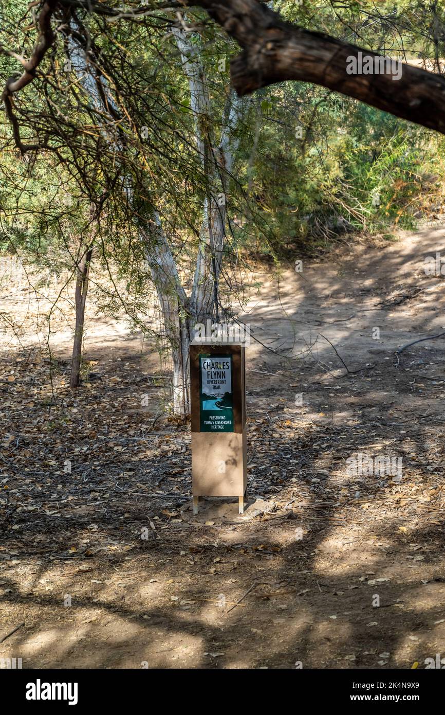 Yuma, AZ, USA - Nov 20, 2021: The Charles Fynn Riverfront Trail Stock Photo