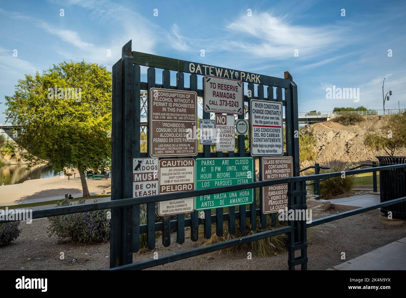 Yuma, AZ, USA - Nov 20, 2021: A welcoming signboard at the entry point of the preserve park Stock Photo