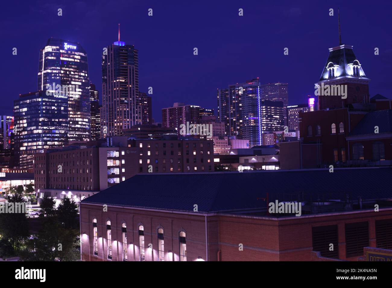 Denver skyline and Metro State university campus Stock Photo