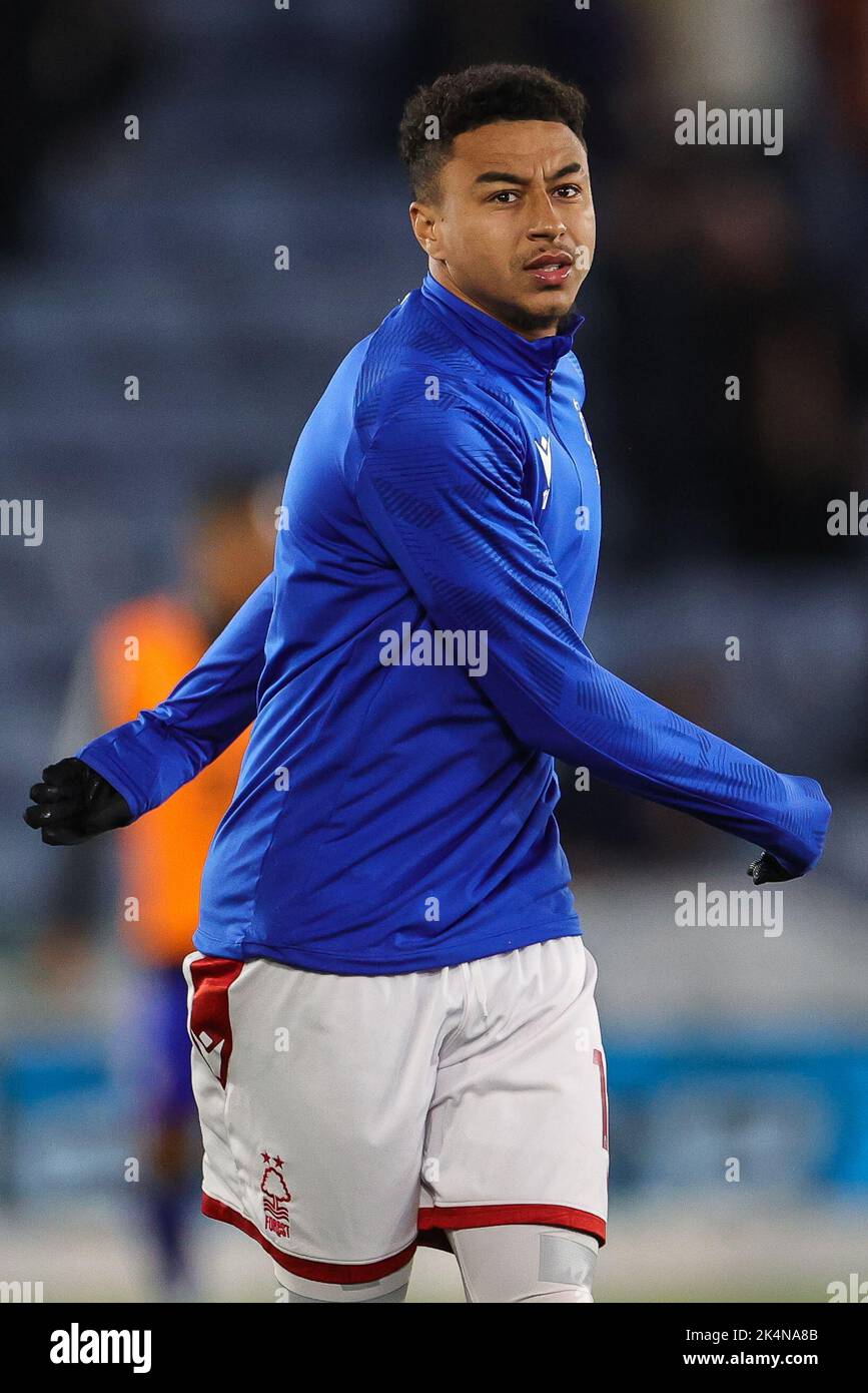 Jesse Lingard 11 Of Nottingham Forest During The Pre Game Warmup Ahead Jesse Lingard 11 Of Nottingham Forest During The Pre Game Warmup Ahead Of The Premier League Match Leicester City Vs Nottingham Forest At King Power Stadium Leicester United Kingdom 3rd October 2022 Photo By Mark Cosgrovenews Images 2K4NA8B