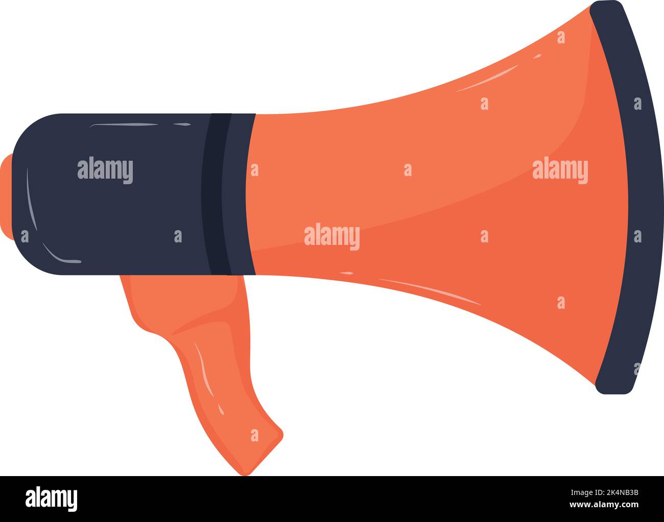 Orange megaphone, illustration, vector on a white background. Stock Vector
