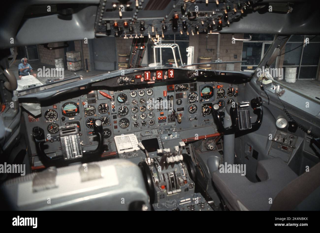 Aircraft cockpit Stock Photo
