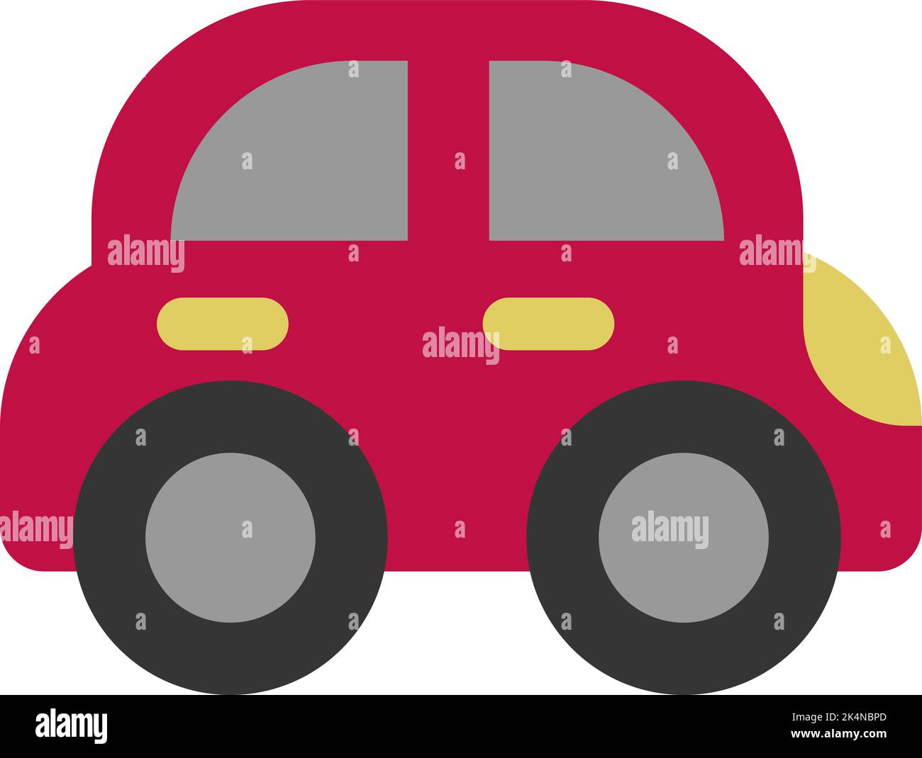 Red transport car, illustration, vector on a white background Stock
