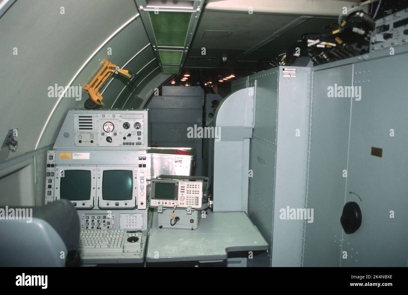 Analog instrumentation in an early NATO AWACS aircraft Stock Photo