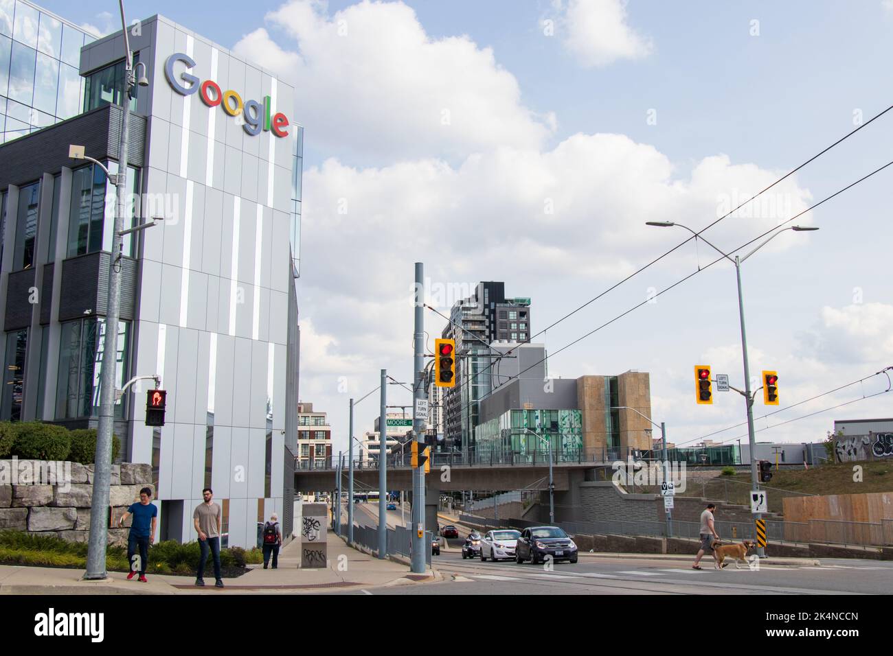 A Google office building in downtown Kitchener is seen during the day. Stock Photo