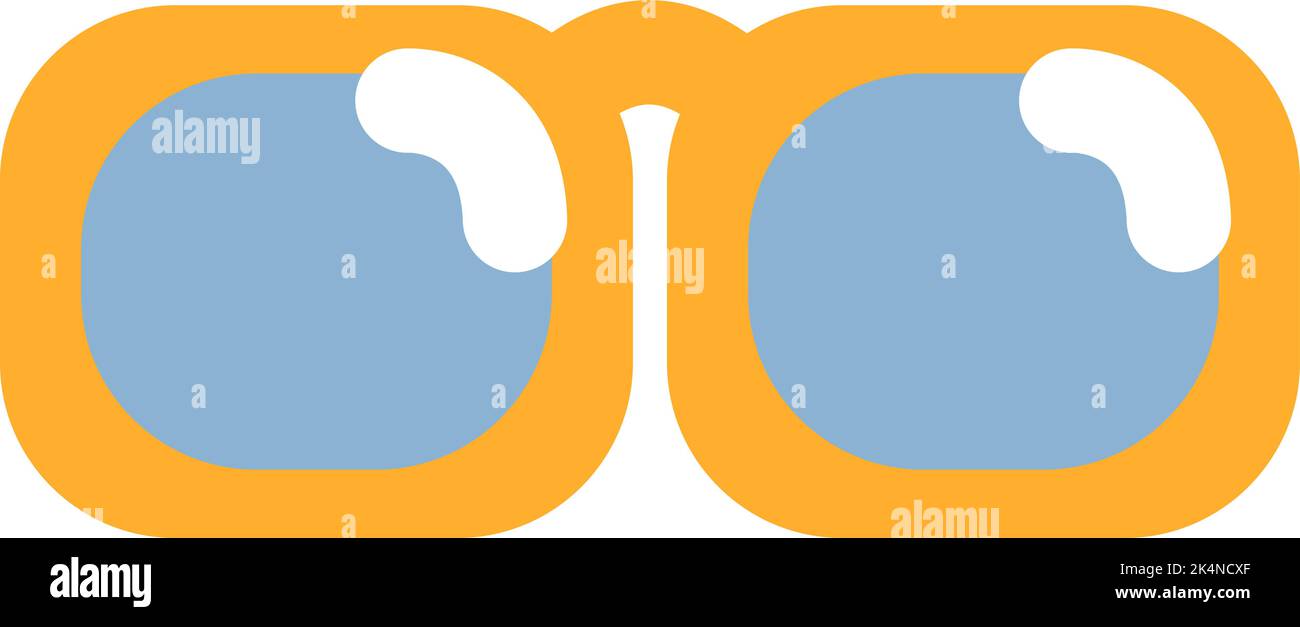 Yellow sunglasses, illustration, vector on a white background. Stock Vector