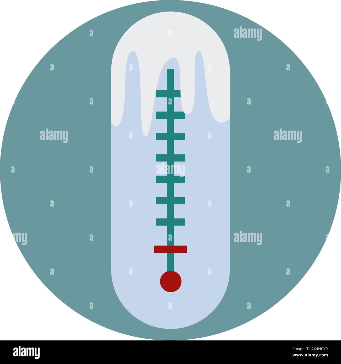 Winter thermometer, illustration, vector on a white background. Stock Vector