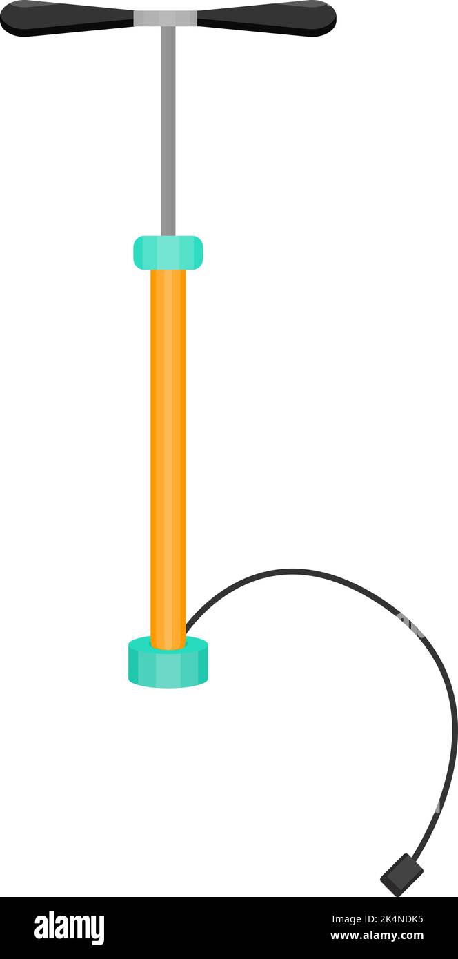 Manual air pump, illustration, vector on a white background. Stock Vector