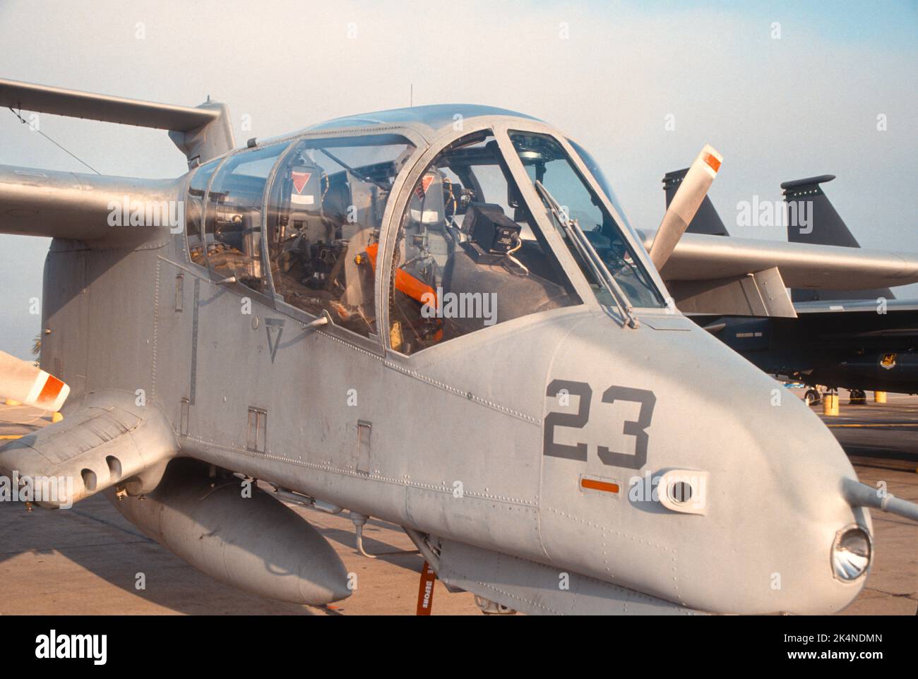 North American Rockwell OV-10 Bronco on the tarmac at Camp Pendleton, California Stock Photo