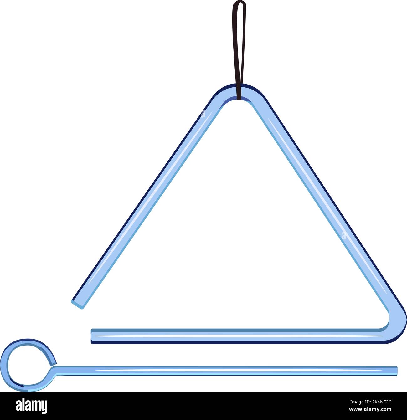 Music triangle, illustration, vector on a white background. Stock Vector