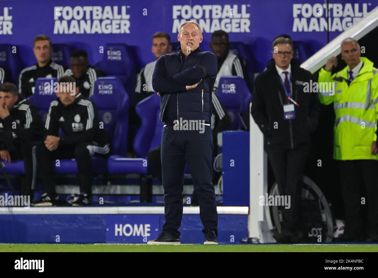 Steve Cooper manager of Nottingham Forest during the Premier League match Leicester City vs Nottingham Forest at King Power Stadium, Leicester, United Kingdom, 3rd October 2022  (Photo by Mark Cosgrove/News Images) Stock Photo