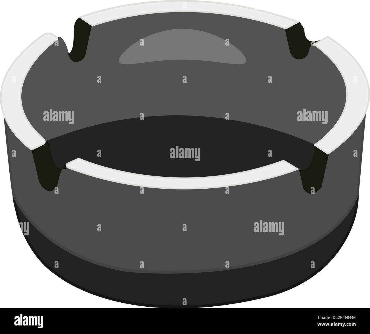 Black ashtray, illustration, vector on a white background Stock Vector