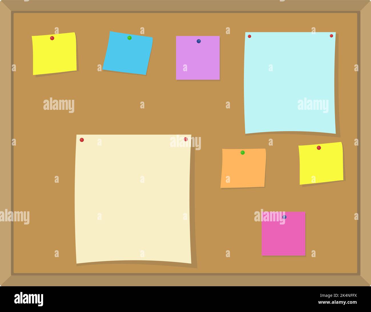 Brown notice board, illustration, vector on a white background Stock Vector Image & Art Alamy