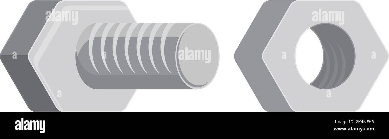 Nut bolt, illustration, vector on a white background Stock Vector Image ...