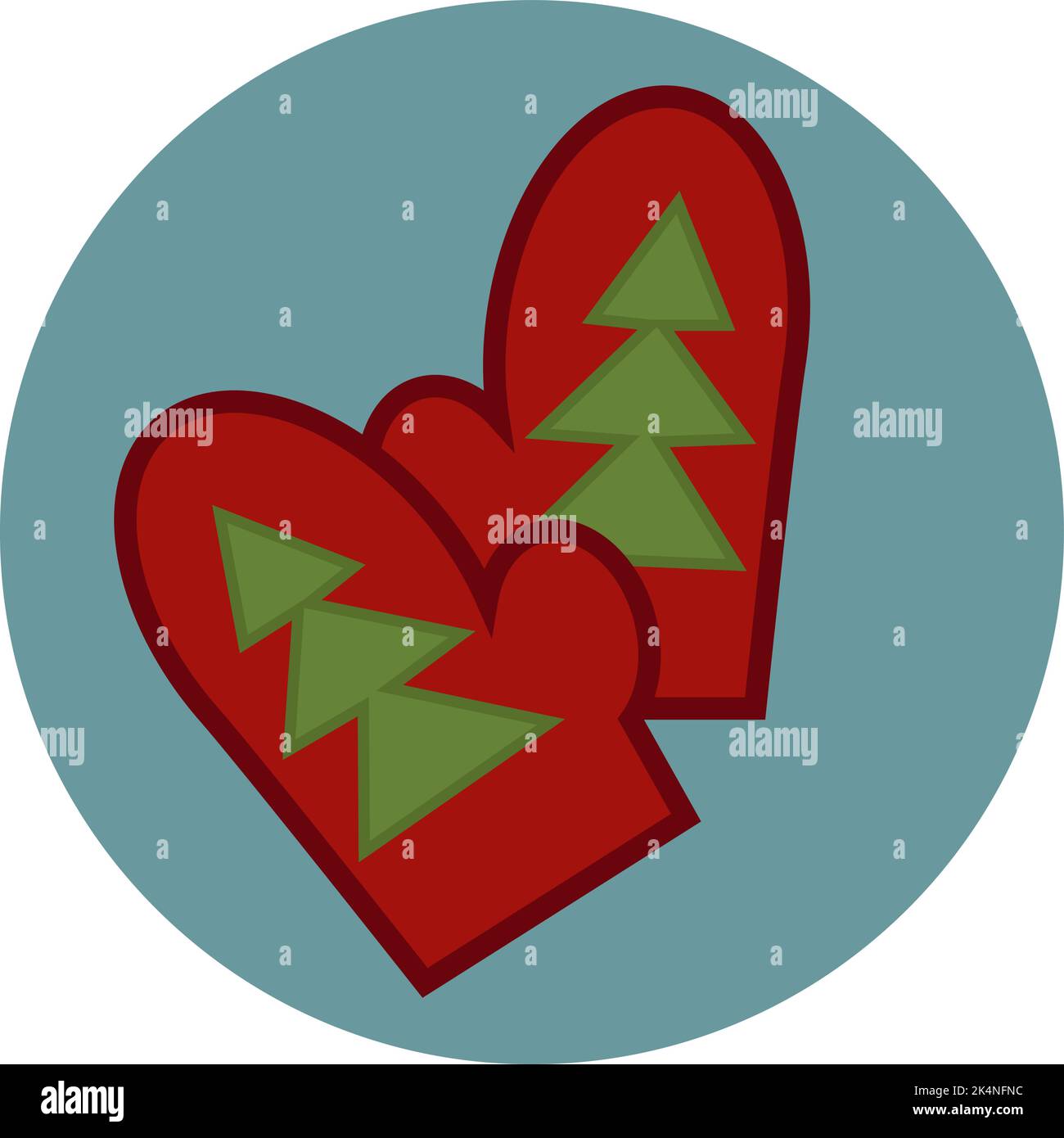 Winter gloves, illustration, vector on a white background. Stock Vector