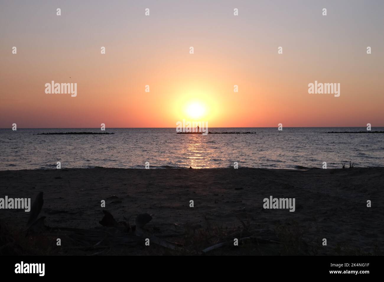 This is the sunset at Cypremort Point State Park Beach near the Gulf