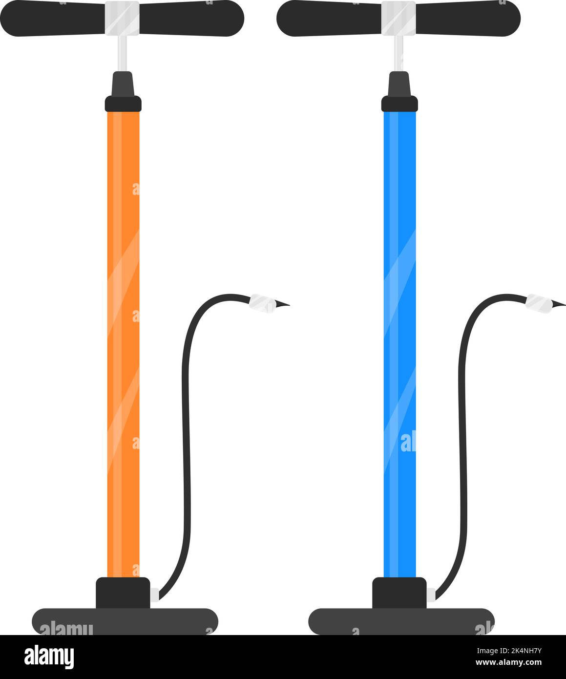 Two bike pumps, illustration, vector on a white background Stock Vector