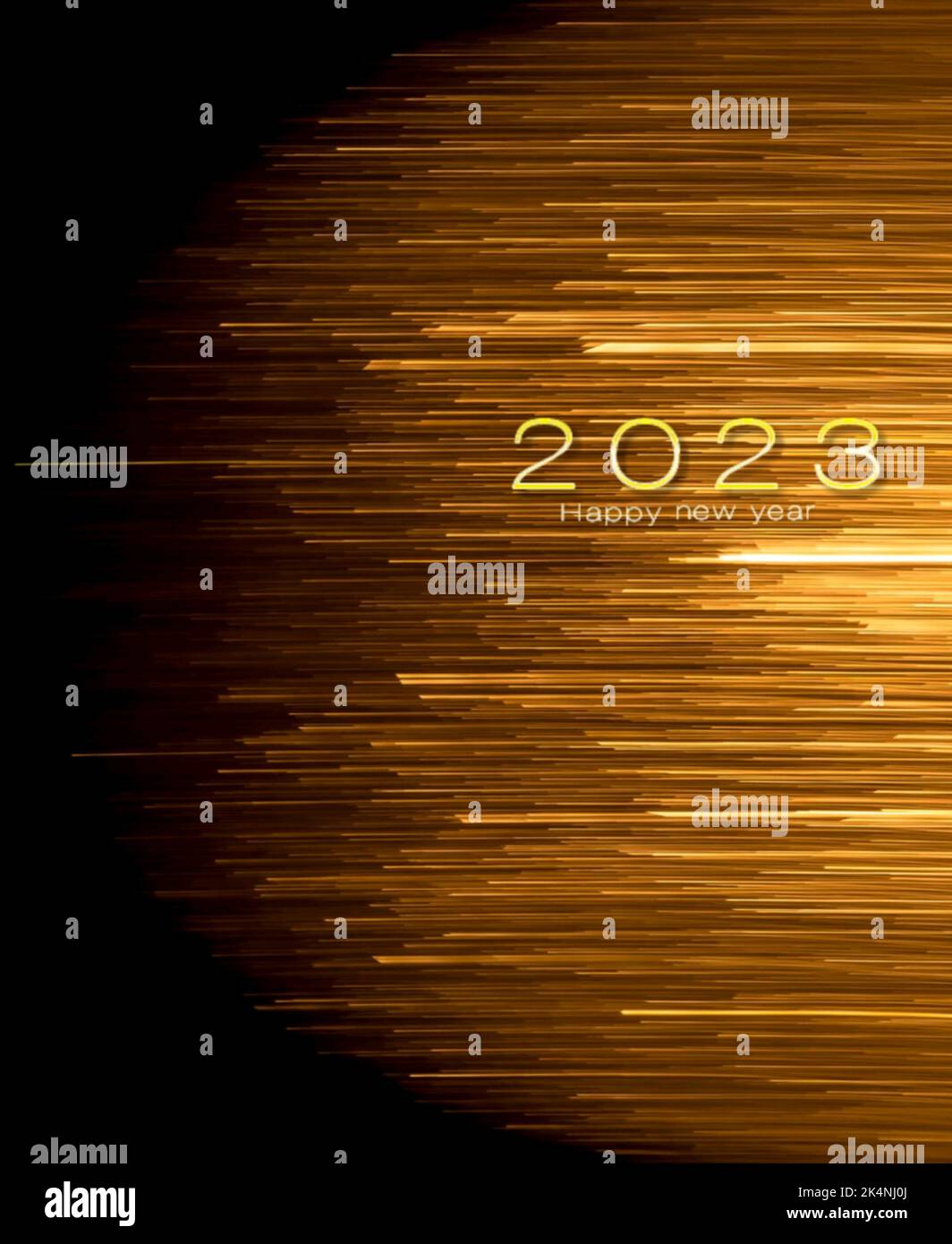 Happy new year 2023 greeting card with fireworks and bokeh lights Stock ...