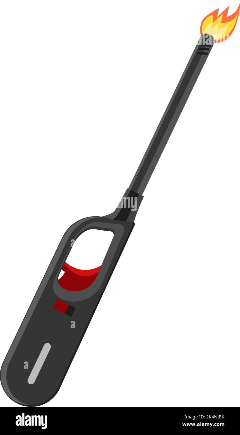 Black kitchen lighter, illustration, vector on a white background. Stock Vector
